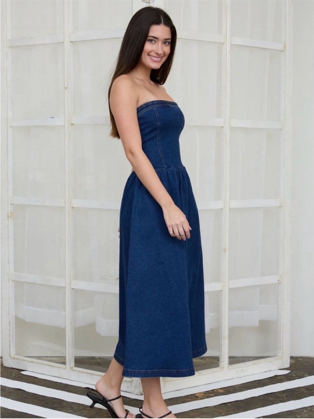 NWT The Workshop Dark Denim Dress Size M - Picture 2 of 4